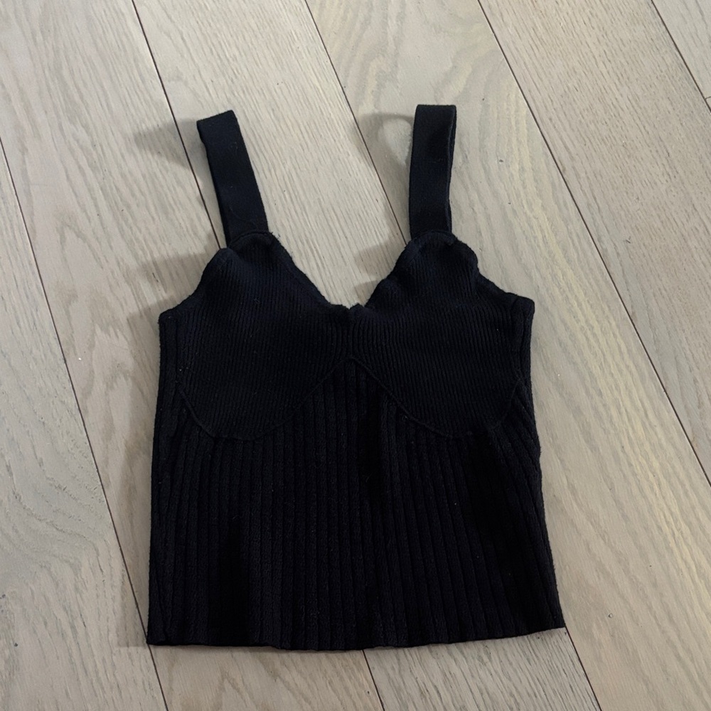 Forever 21 Black Ribbed Tank Top